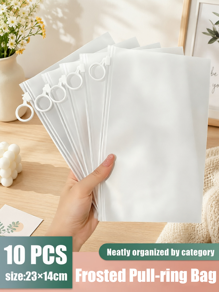 Travel Accessories In Bulk - 10/20pcs Frosted Waterproof Zipper Bag Portable