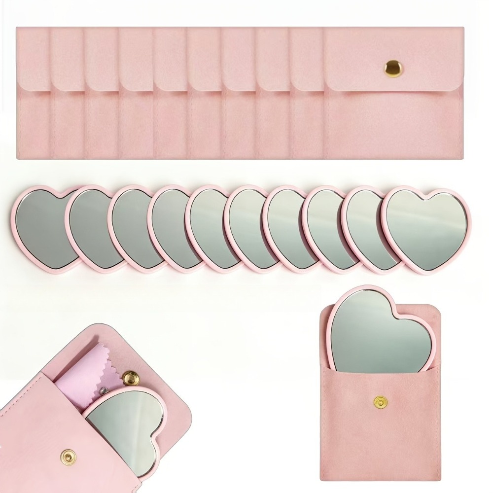 Travel Accessories Pink - 10/20/30sets Heart Shaped Pink Glass Makeup