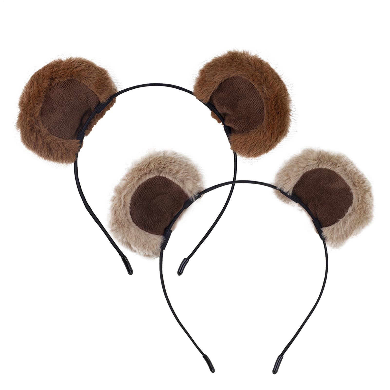 Travel Accessories For 10 Year Old Girl - Plush Bear Ear Headbands Soft Chipmunk