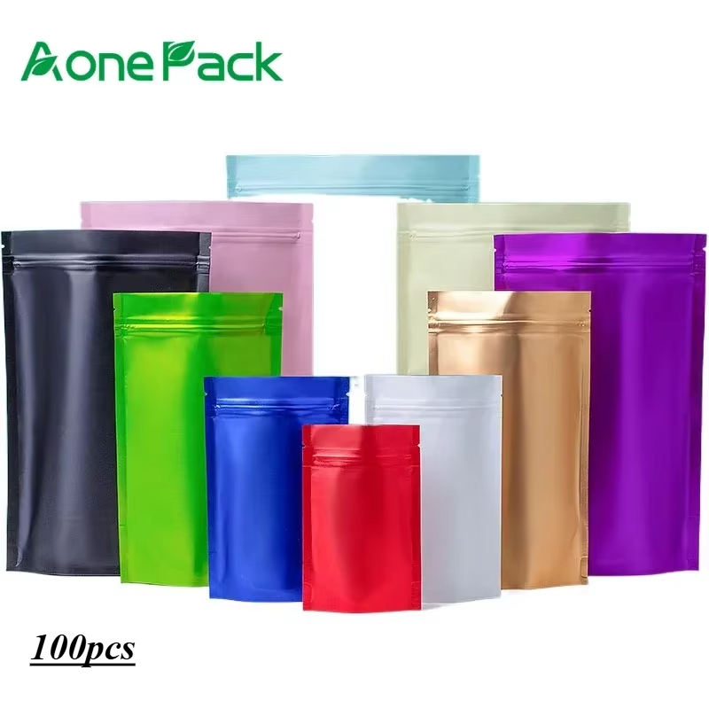 Reusable Zip Bag - 100pcs Custom Matt Finished Seeds Packaging