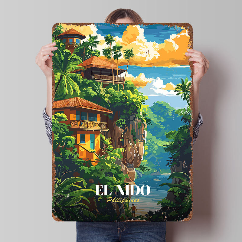 Travel Accessories Philippines - El Nido Philippines Travel Poster Customized
