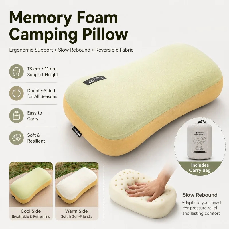 Neck Pillow Memory Foam - Ultralight Portable Pillow Memory Foam Camping