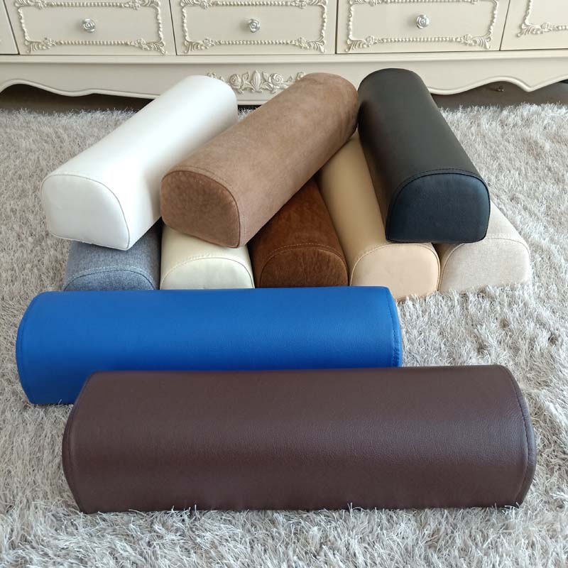 Neck Pillow Memory Foam - Leather Bolster Semi-Roll Pillow Ankle Knee
