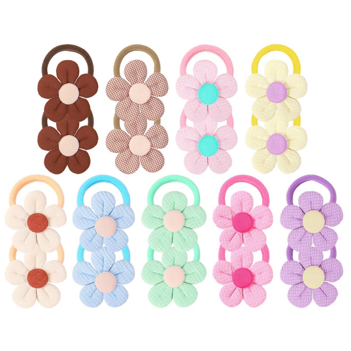 Travel Accessories For 10 Year Old Girl - 18pcs Sunflower Hair Ties Kids Girls