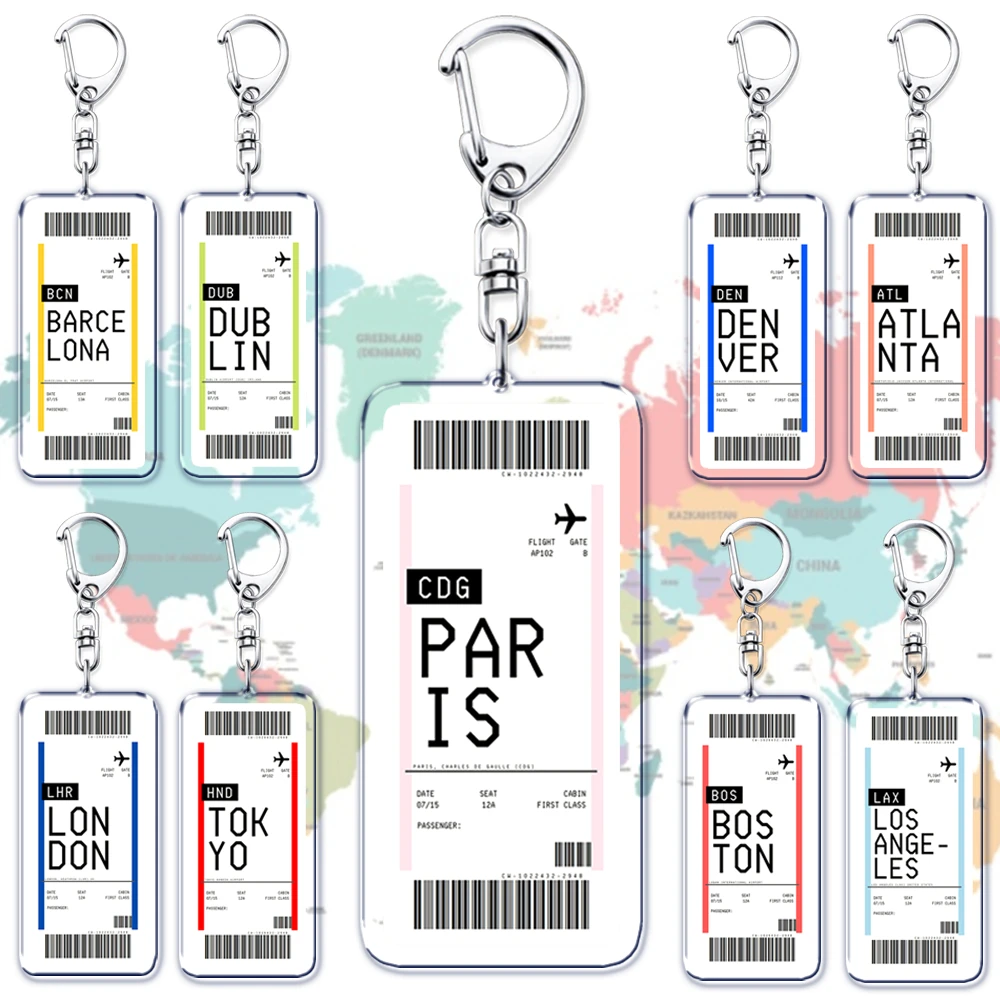 Qantas Travel Accessories - Plane Ticket Boarding Pass Keychain Boston