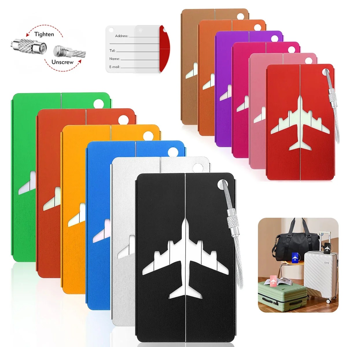 Qantas Travel Accessories - Aluminium Alloy Aircraft Luggage Tag with