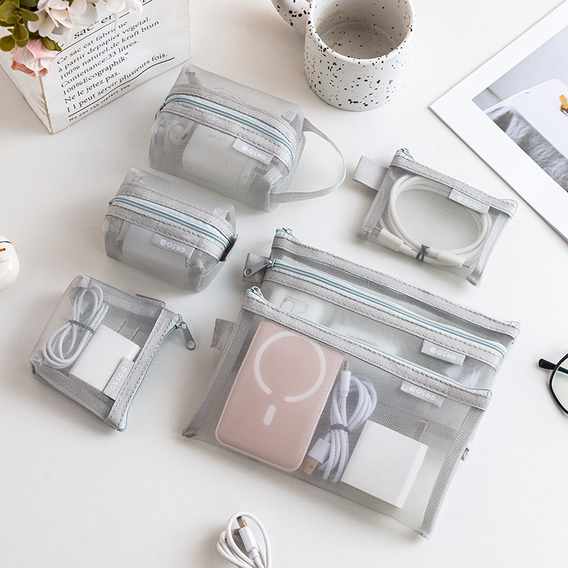 Transparent mesh data cable st - Cable Organizer Travel recension och pris