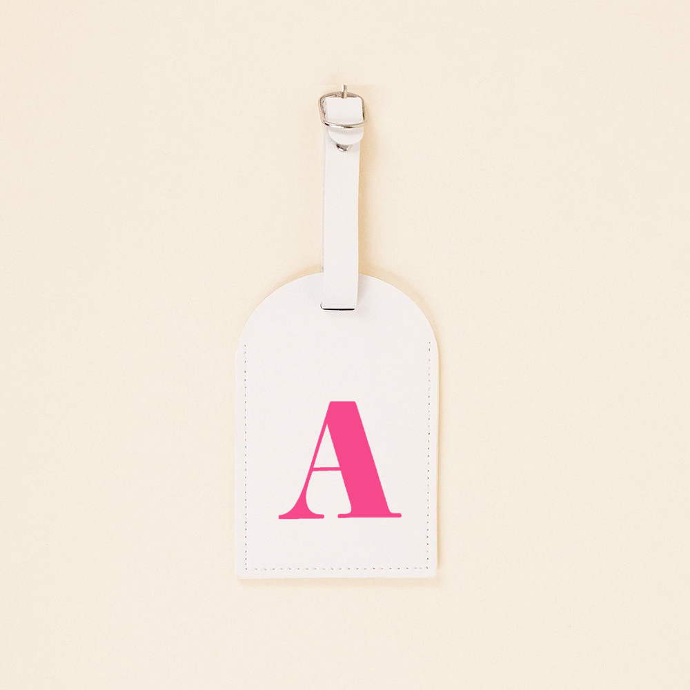 Rose Pink Initial Monogram Lug - Travel Accessories Pink recension och pris