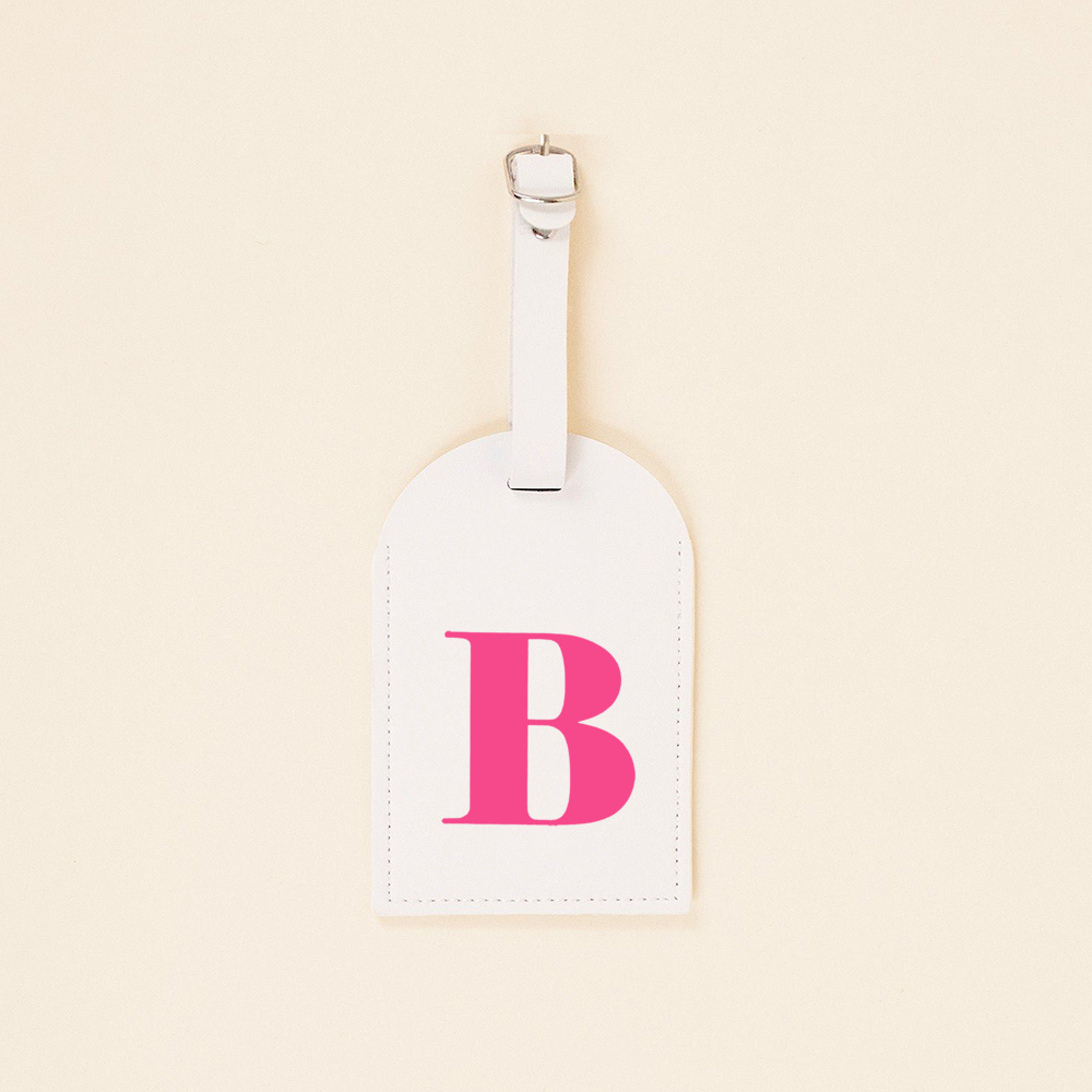 Rose Pink Initial Monogram Lug - Travel Accessories Pink recension och pris