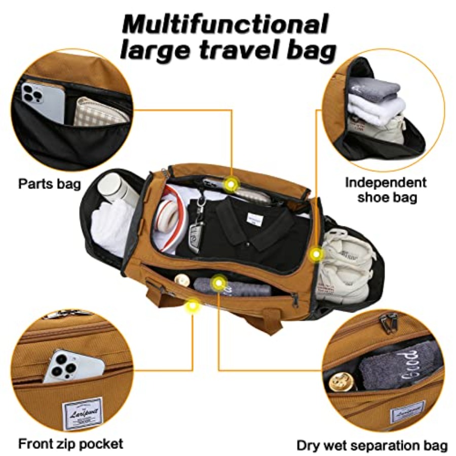 Travel Duffle Bag for men 40L  - Shoe Bag Travel recension och pris