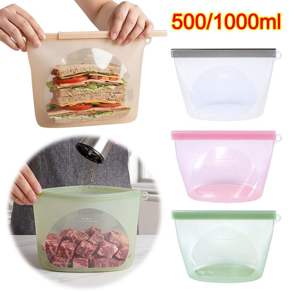 Silicone Food Preservation Bag - Reusable Zip Bag recension och pris