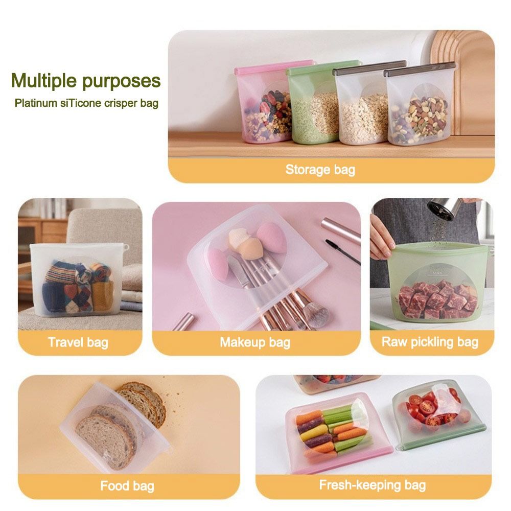 Silicone Food Preservation Bag - Reusable Zip Bag recension och pris