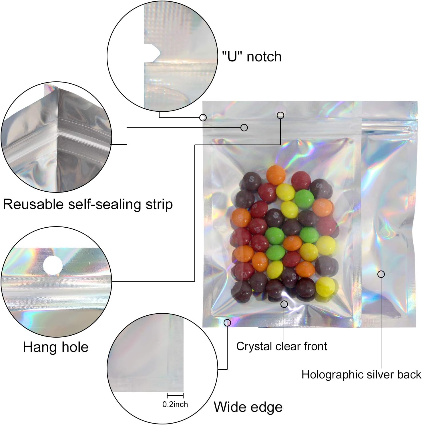 50/10PCS Laser Sealing Bags Pl - Reusable Zip Bag recension och pris