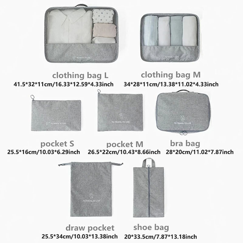 7 Piece Travel Packing Cubes S - Travel Accessories Kit For Men recension och pris