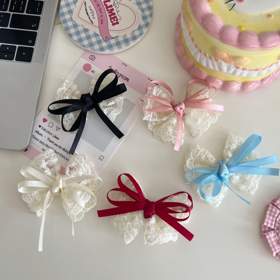 2pcs/set Cute Lace Bow Hair Cl - Travel Accessories For 10 Year Old Girl recension och pris