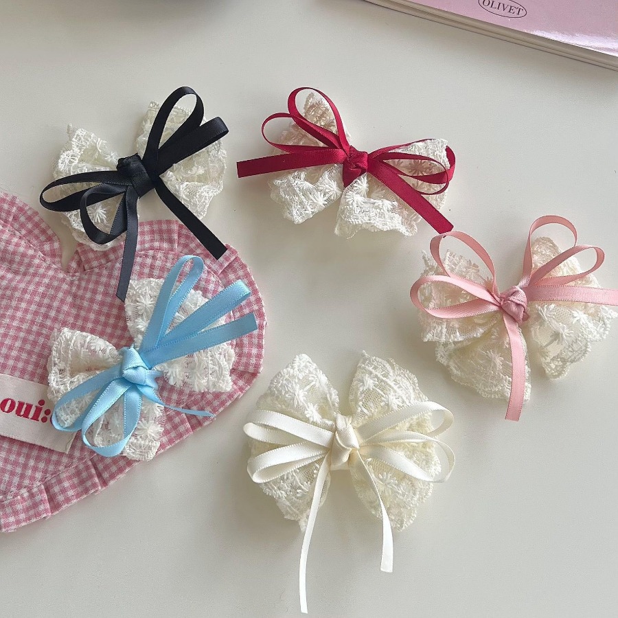2pcs/set Cute Lace Bow Hair Cl - Travel Accessories For 10 Year Old Girl recension och pris