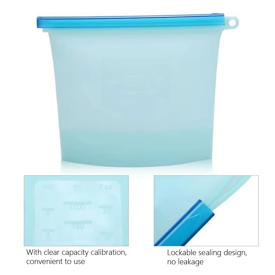1000ml Reusable Silicone Food  - Reusable Zip Bag recension och pris