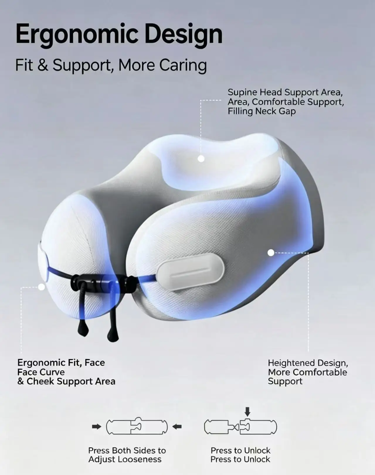 U-Shape Comfort Airplane Trave - Neck Pillow Memory Foam recension och pris