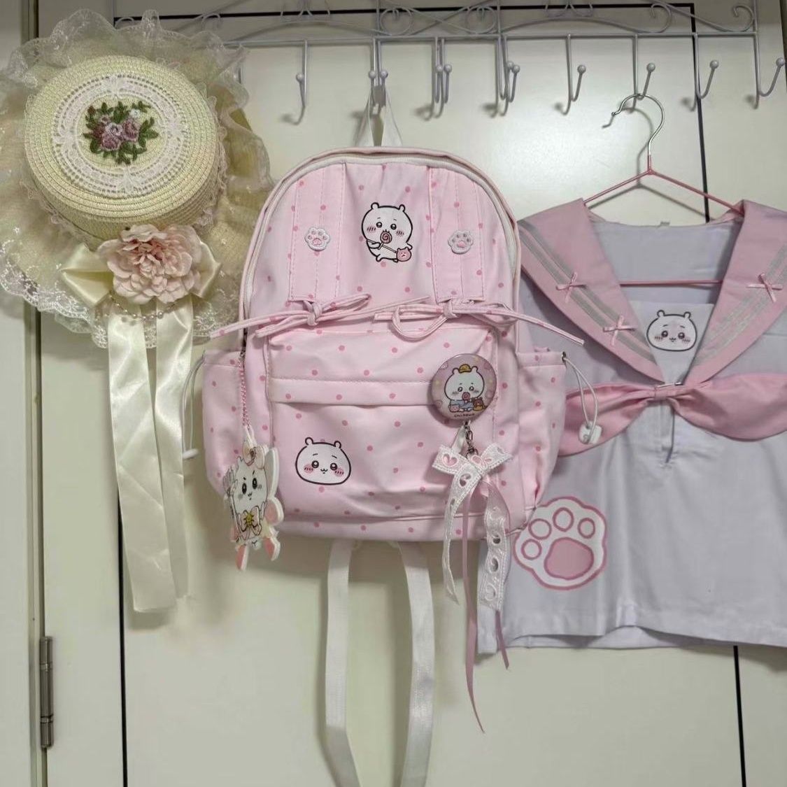 Cute Chiikawa Pink Polka Dot B - Travel Accessories Pink recension och pris
