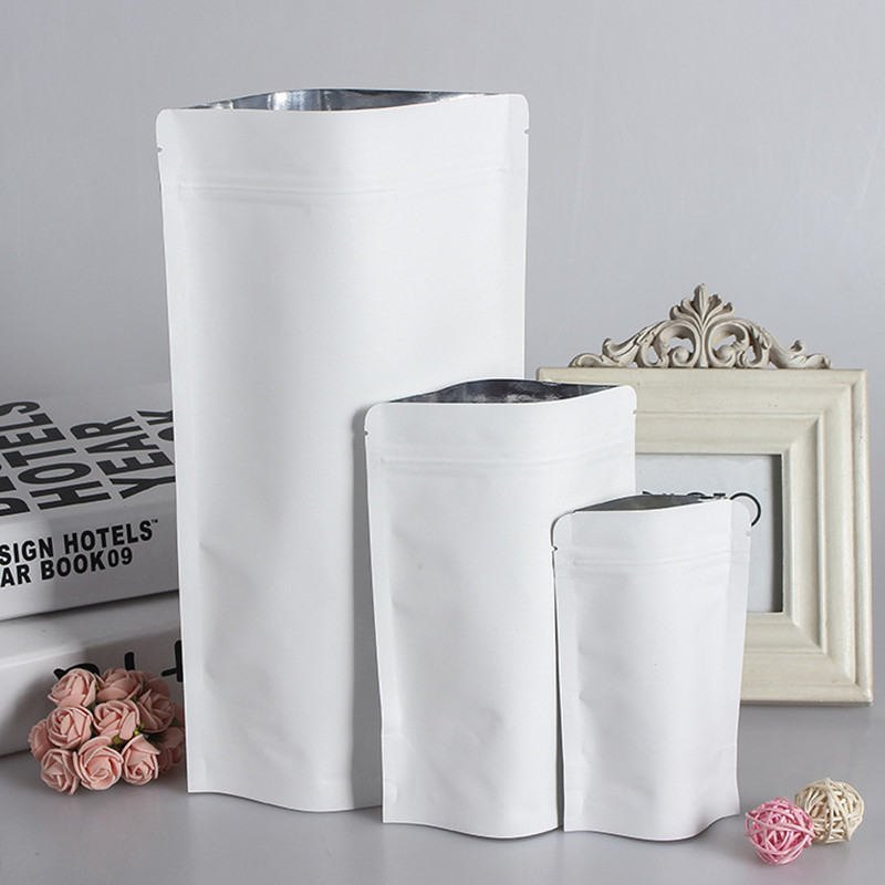100pcs Wholesale Stand up Whit - Reusable Zip Bag recension och pris