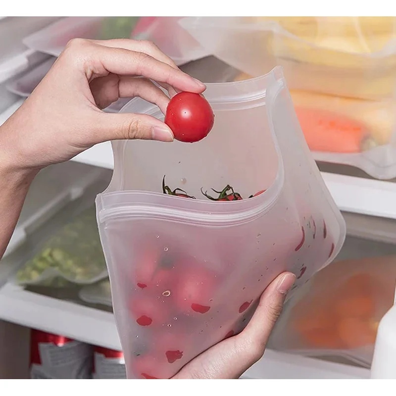 1-4pcs Silicone Food Storage B - Reusable Zip Bag recension och pris