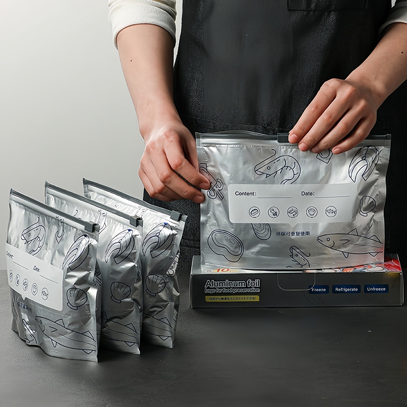 10Pcs/Bag Large Capacity Alumi - Reusable Zip Bag recension och pris