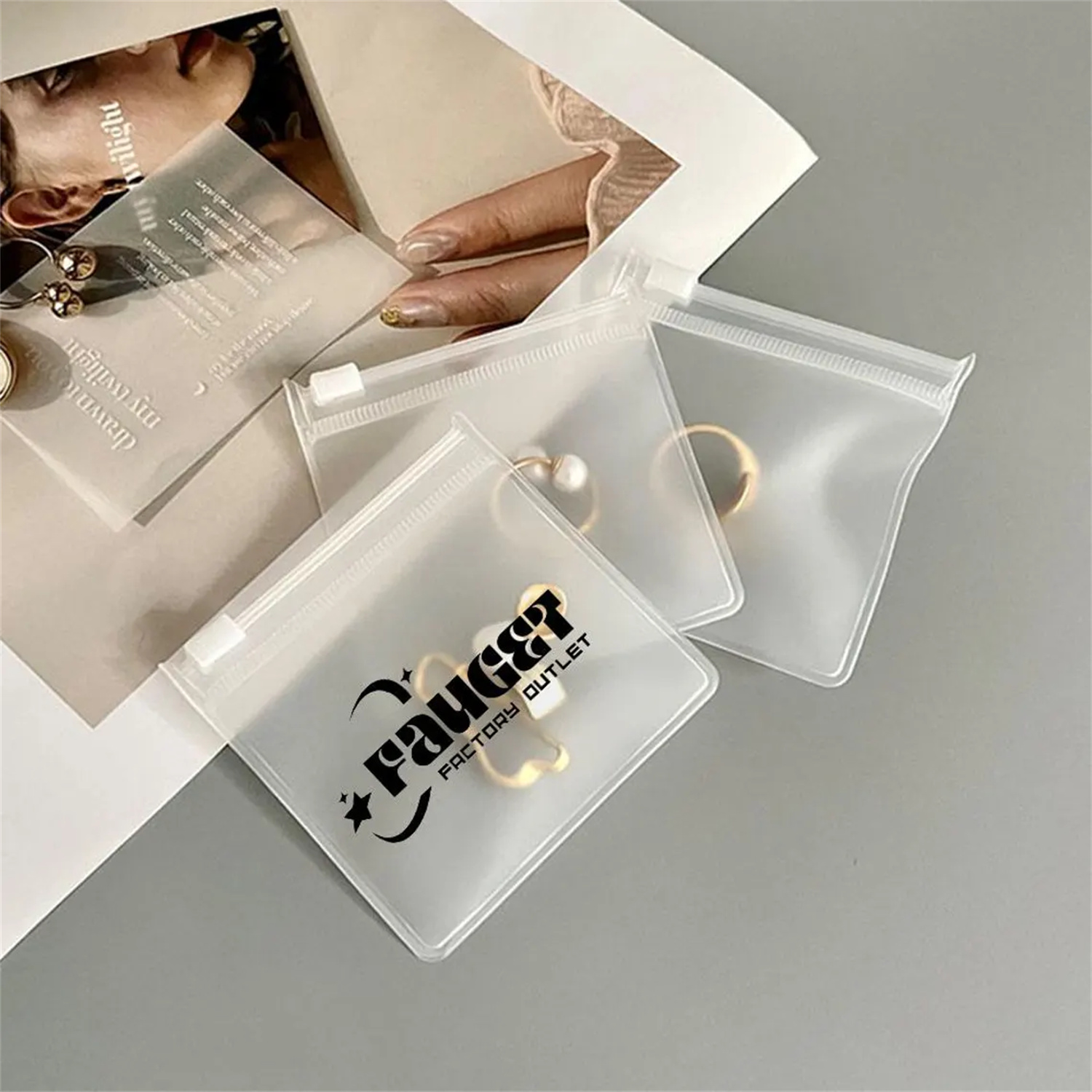 50/100pcs Custom Logo Clear/Tr - Reusable Zip Bag recension och pris