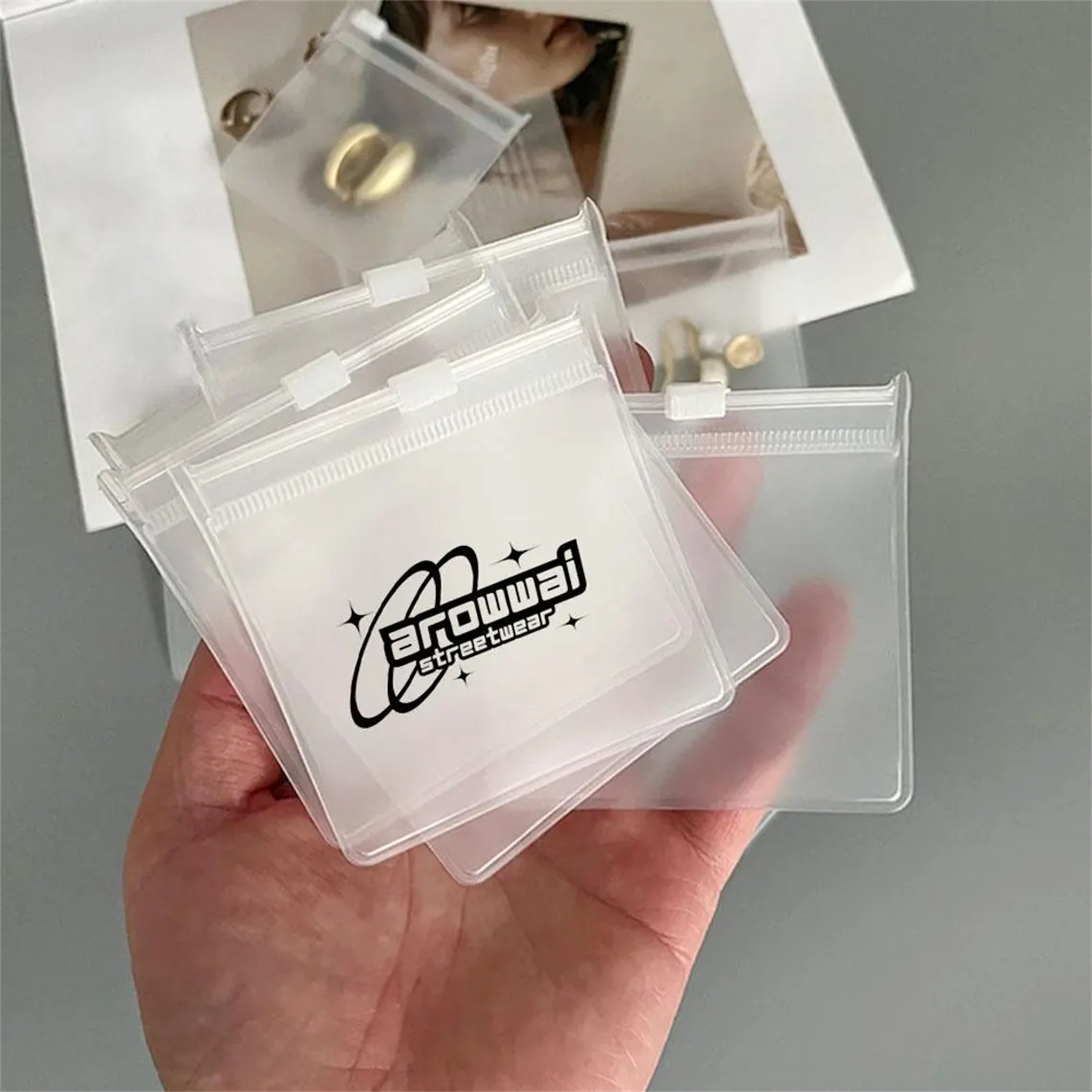 50/100pcs Custom Logo Clear/Tr - Reusable Zip Bag recension och pris