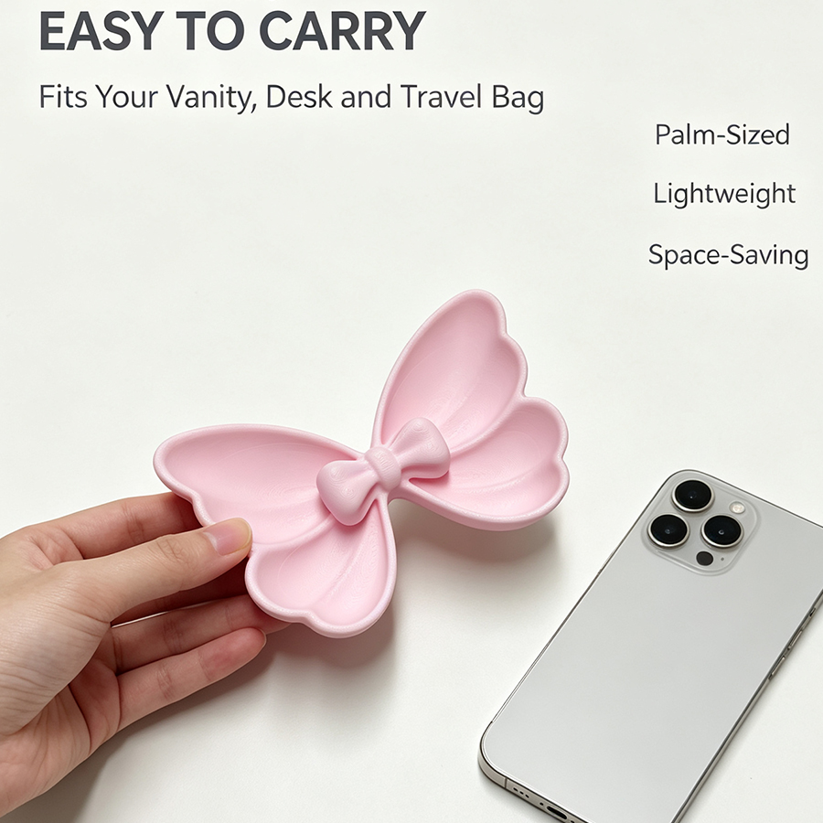 2-Piece Bow-Shaped Multifuncti - Travel Accessories Pink recension och pris