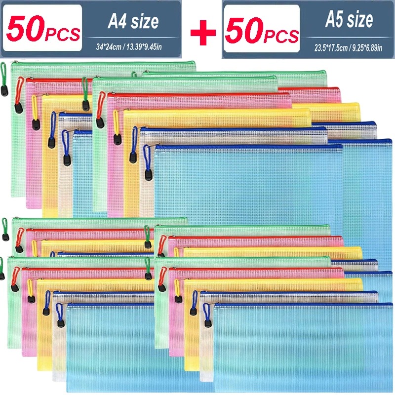 5/20/50/100PC Stationery Stora - Reusable Zip Bag recension och pris