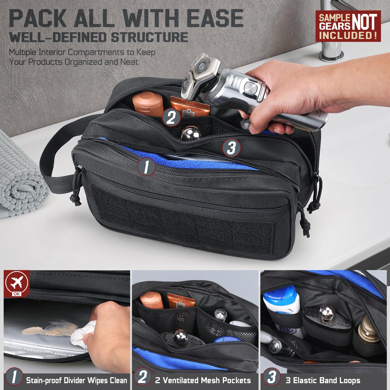 Tactical Toiletry Bag for Men, - Travel Accessories Kit For Men recension och pris